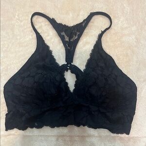 Aerie Black Lace Women’s Bralette Cami Bra Size Medium Racerback Removable Pads